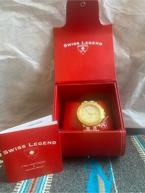 Swiss Legend Challenger Men’s Watch Gold/White • NWOT • Needs Battery